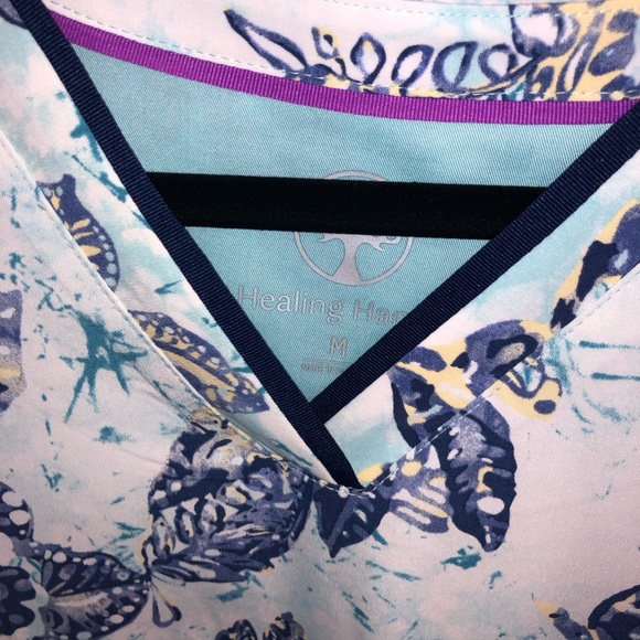 Healing Hands Purple Label Grosgrain Ribbon V-neck Scrub Top - Picture 15 of 15